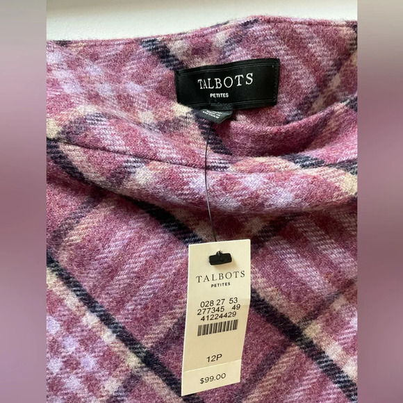 Talbots Mauve Plaid Skirt - Picture 3 of 5